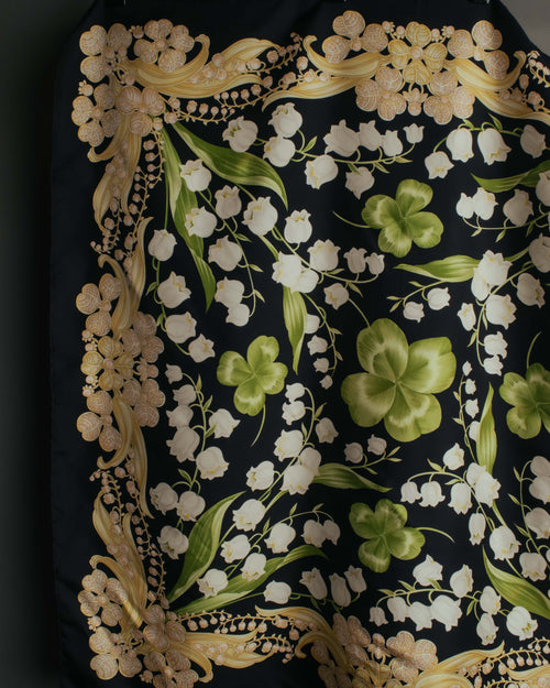 “Christian Dior” 90’s-00’s Lily of the valley silk scarf