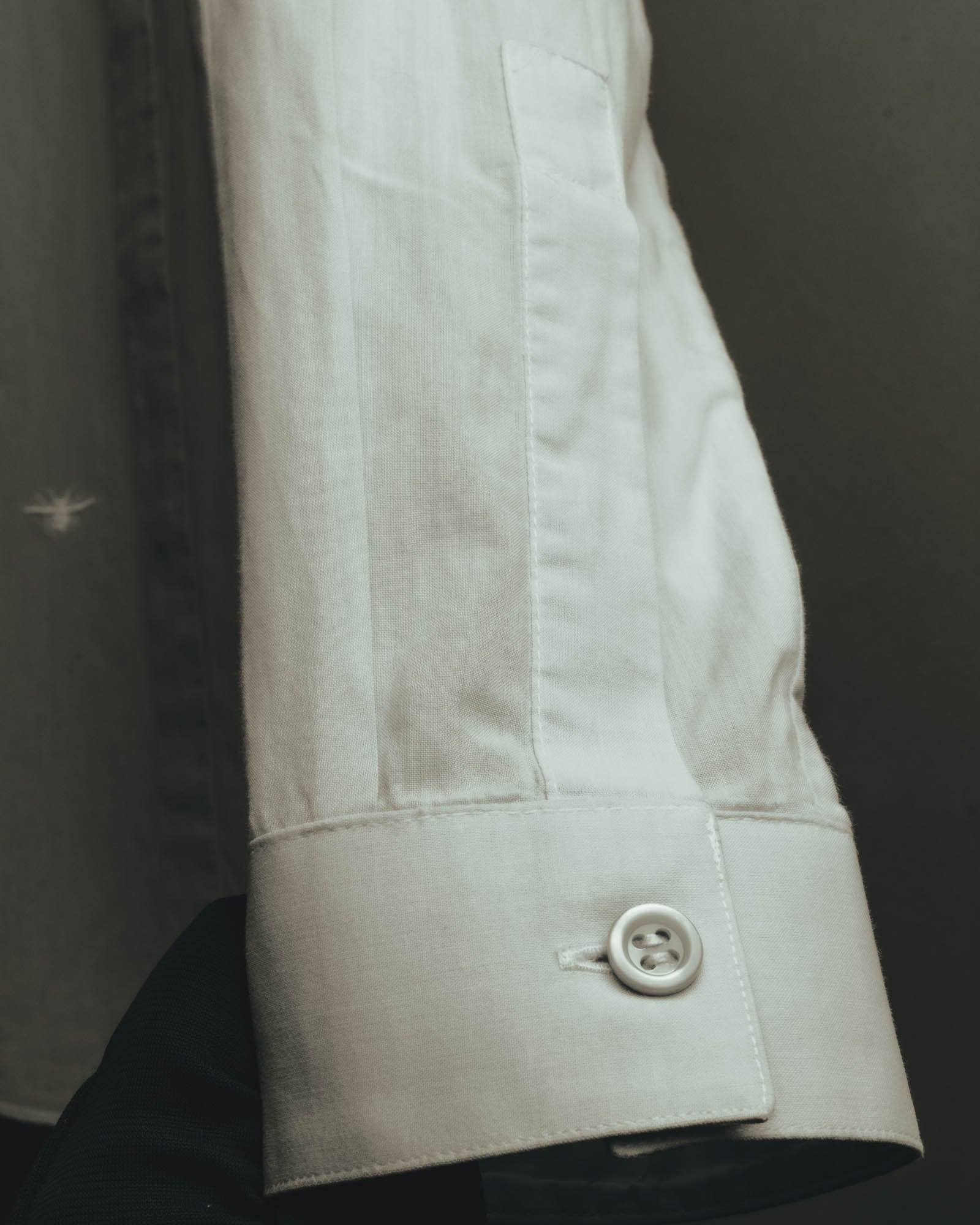 "Dior" Minimal bee embroidered long sleeve dress shirt