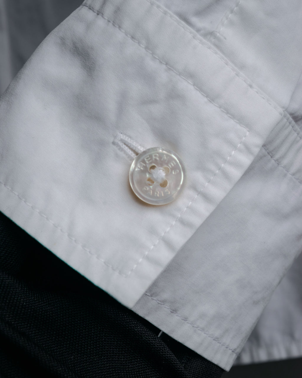 “HERMÈS” 00’s-10’s Signature embroidered cotton shirt