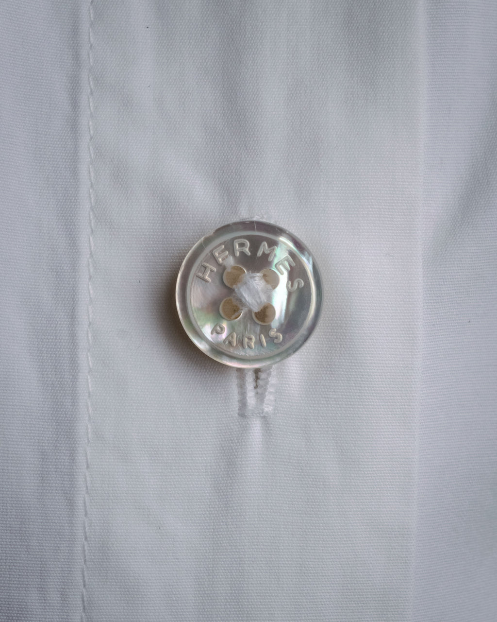 “HERMÈS” 00’s-10’s Signature embroidered cotton shirt