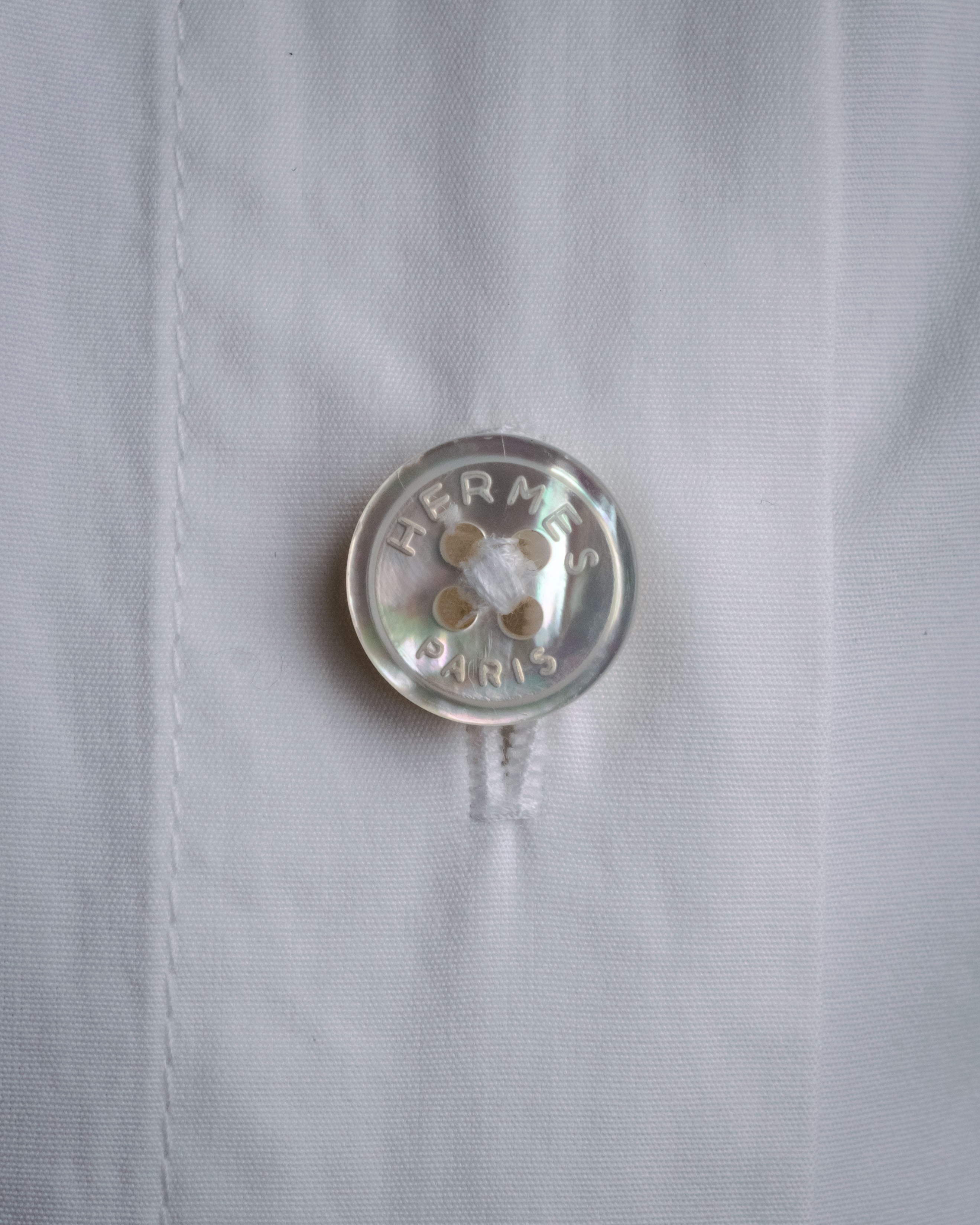 “HERMÈS” 00’s-10’s Signature embroidered cotton shirt