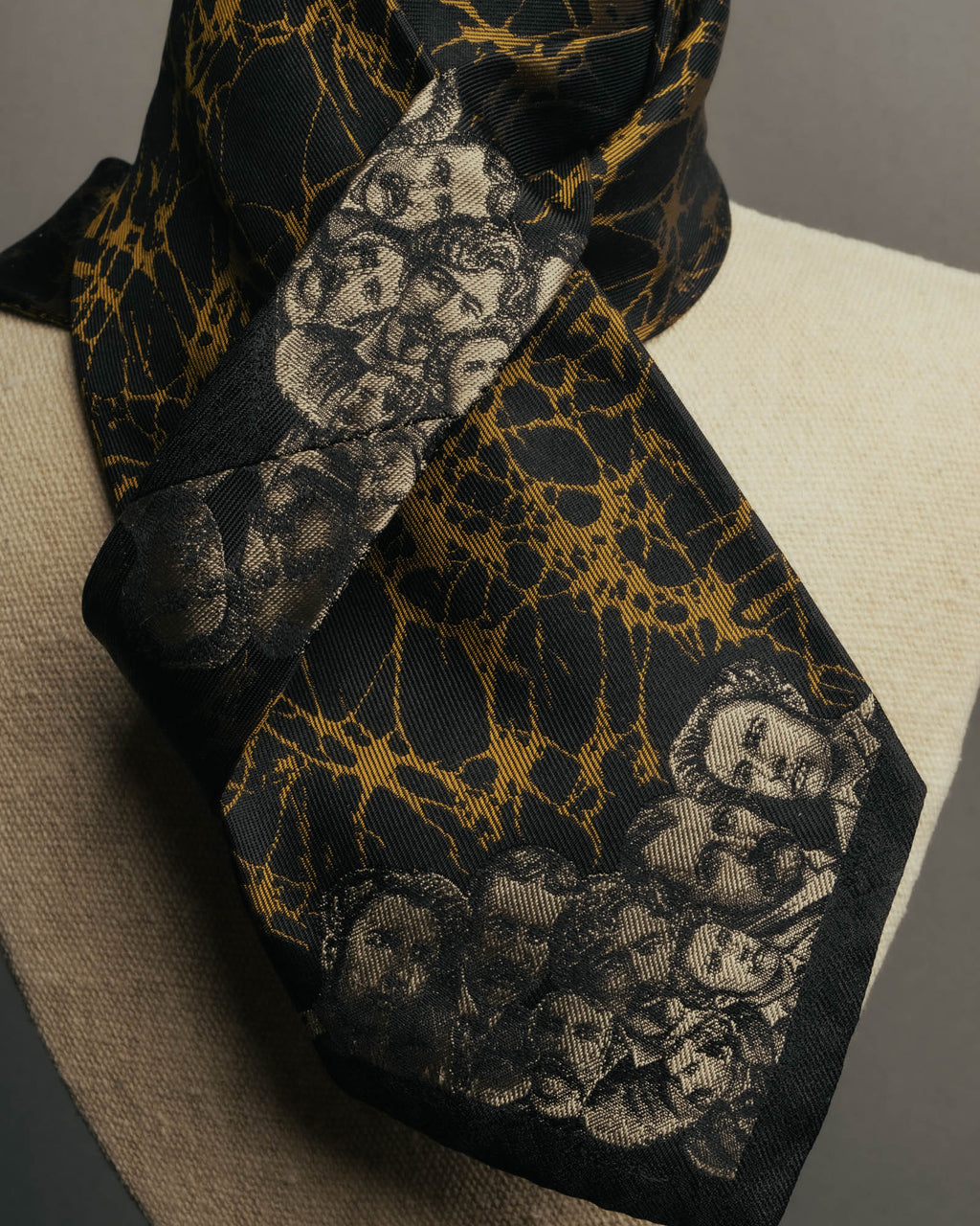 "Jean Paul Gaultier" 90's-00's Portrait jacquard silk necktie