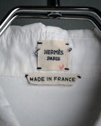 “HERMÈS” 00’s-10’s Signature embroidered cotton shirt