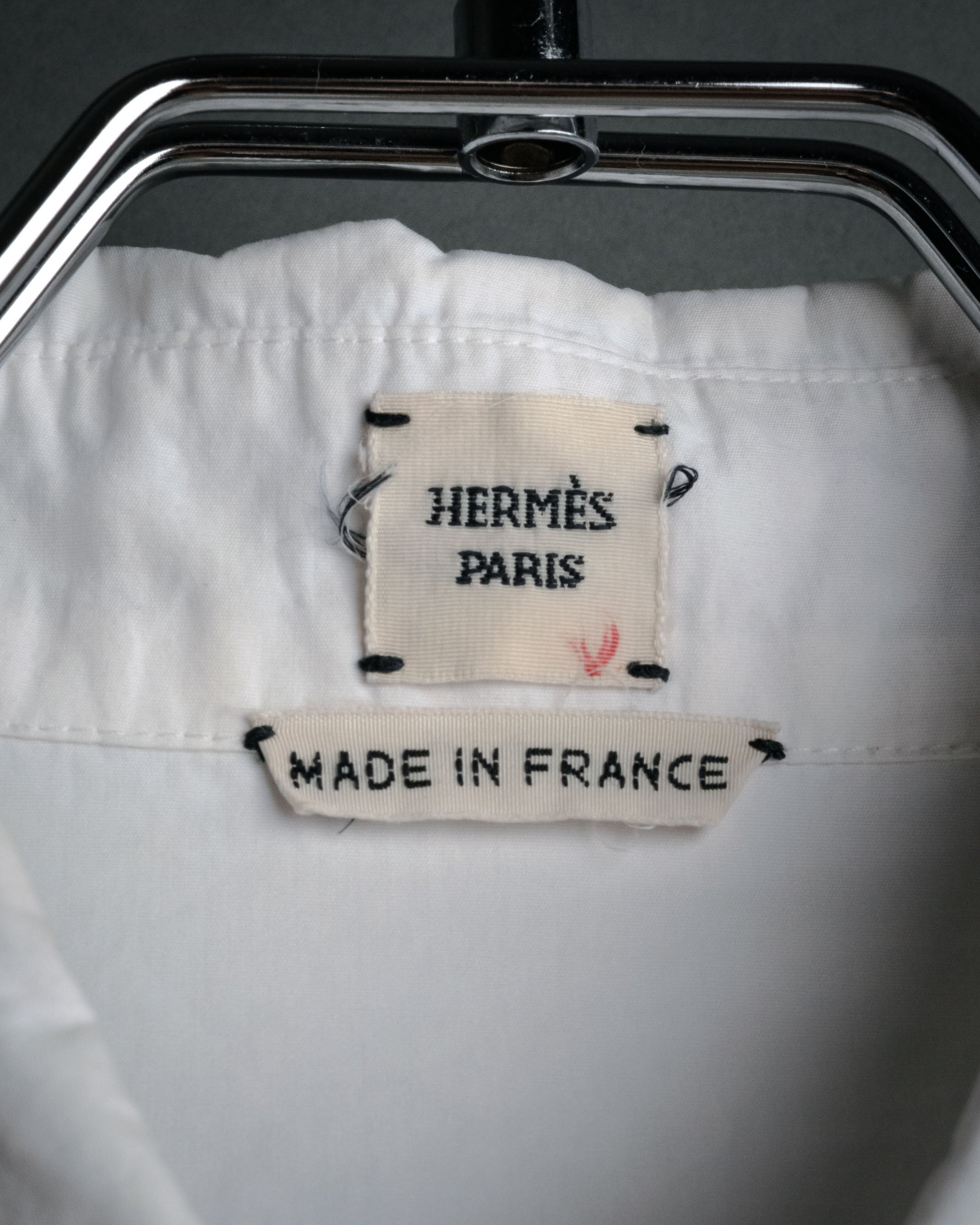 “HERMÈS” 00’s-10’s Signature embroidered cotton shirt