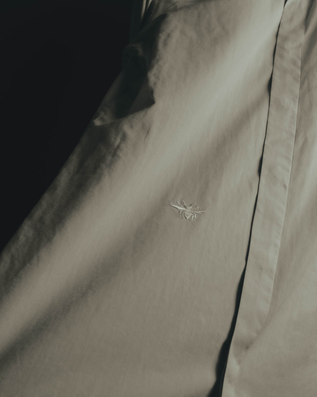 "Dior" Minimal bee embroidered long sleeve dress shirt