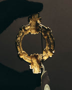 "Christian Dior" 80's-90's Sculptural gold tone ribbon brooch