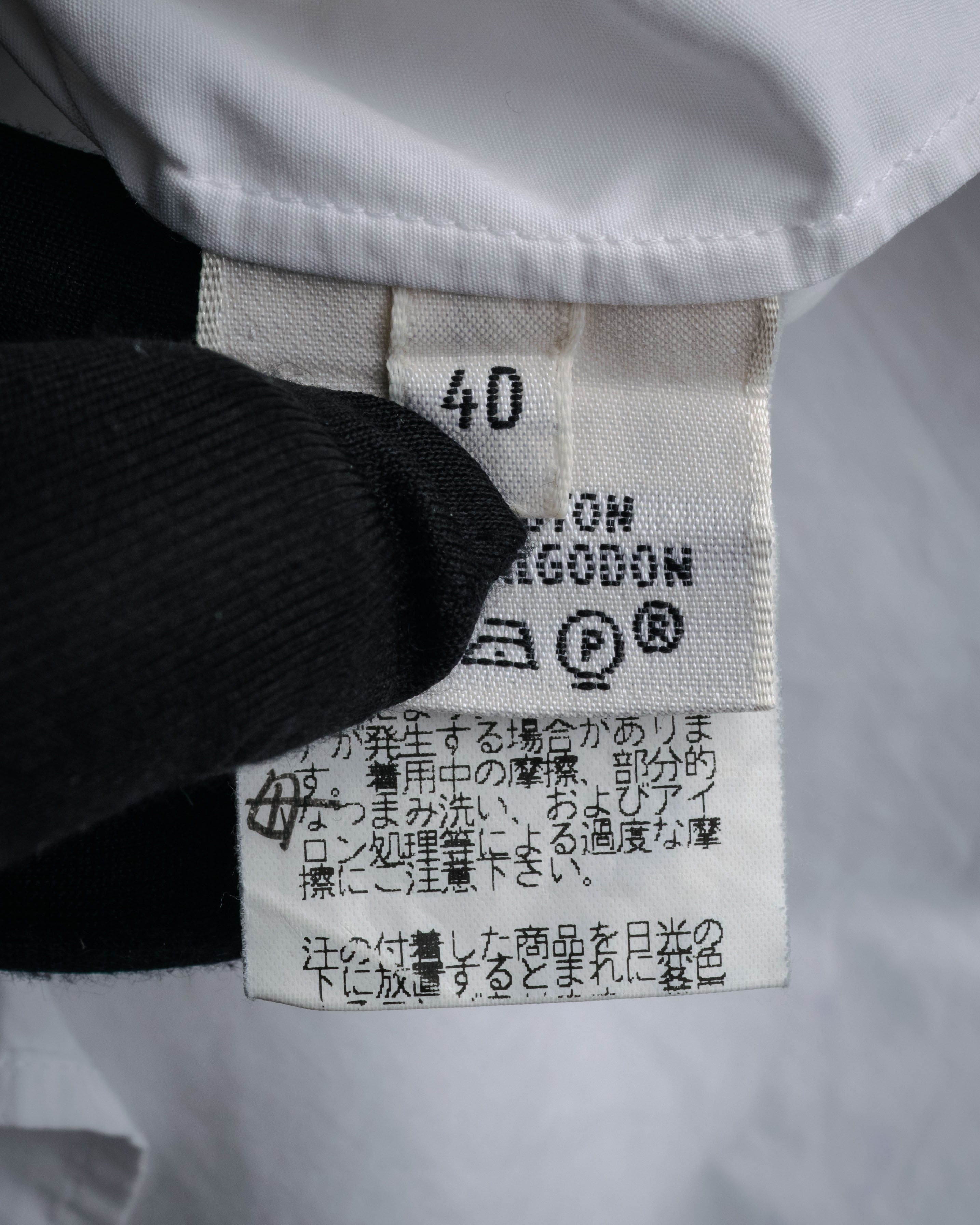 “HERMÈS” 00’s-10’s Signature embroidered cotton shirt