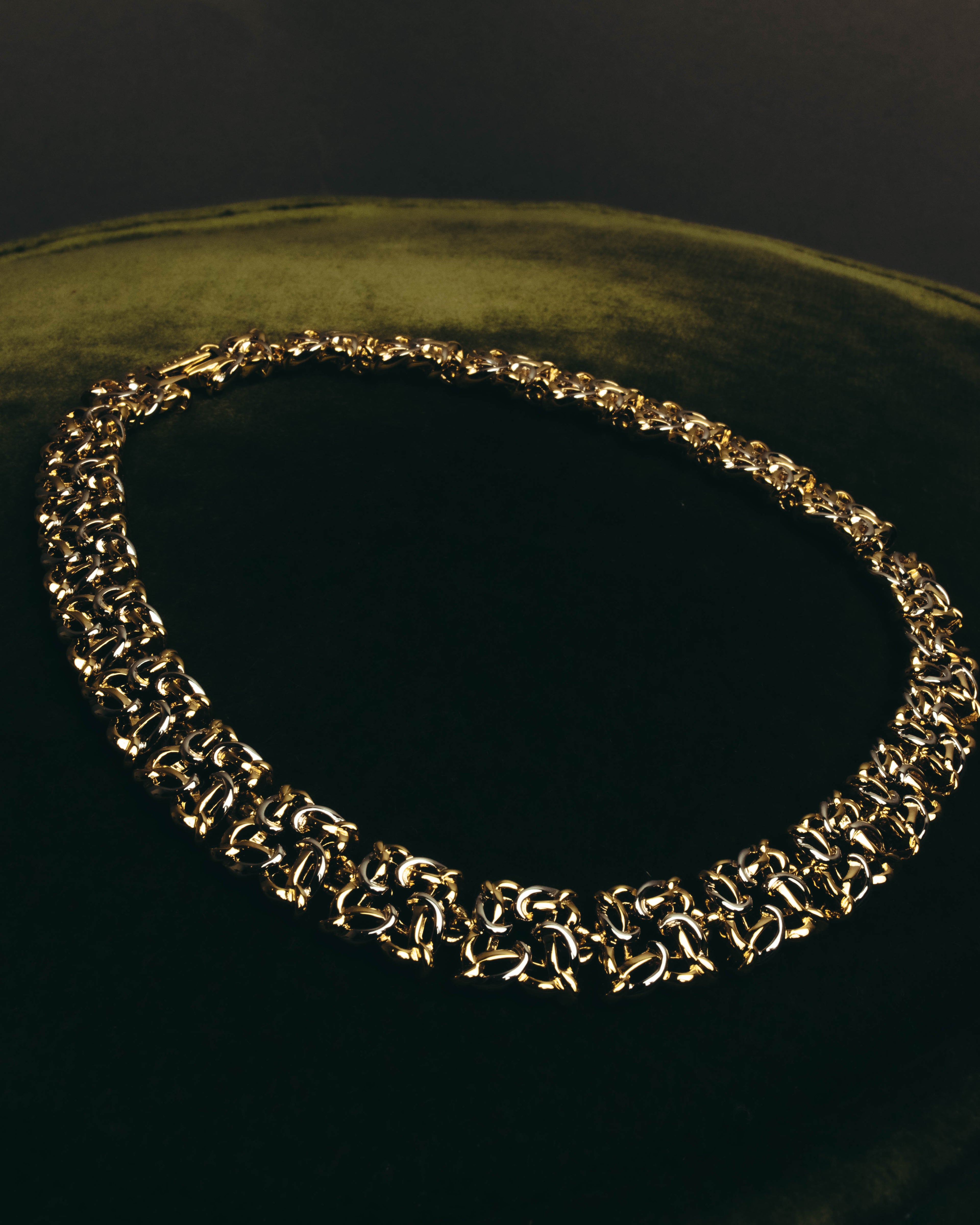 "NINA RICCI" 80's-00's Chunky two tone chain necklace