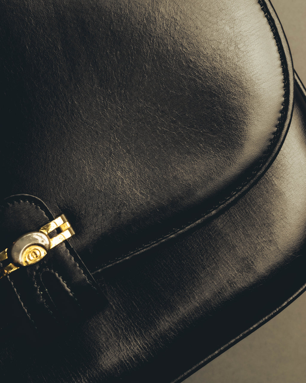 "GUCCI" 70's-80's Classic leather shoulder bag