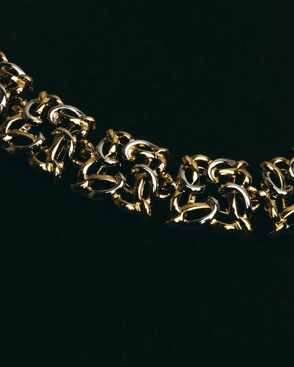 "NINA RICCI" 80's-00's Chunky two tone chain necklace
