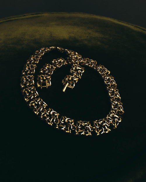 "NINA RICCI" 80's-00's Chunky two tone chain necklace