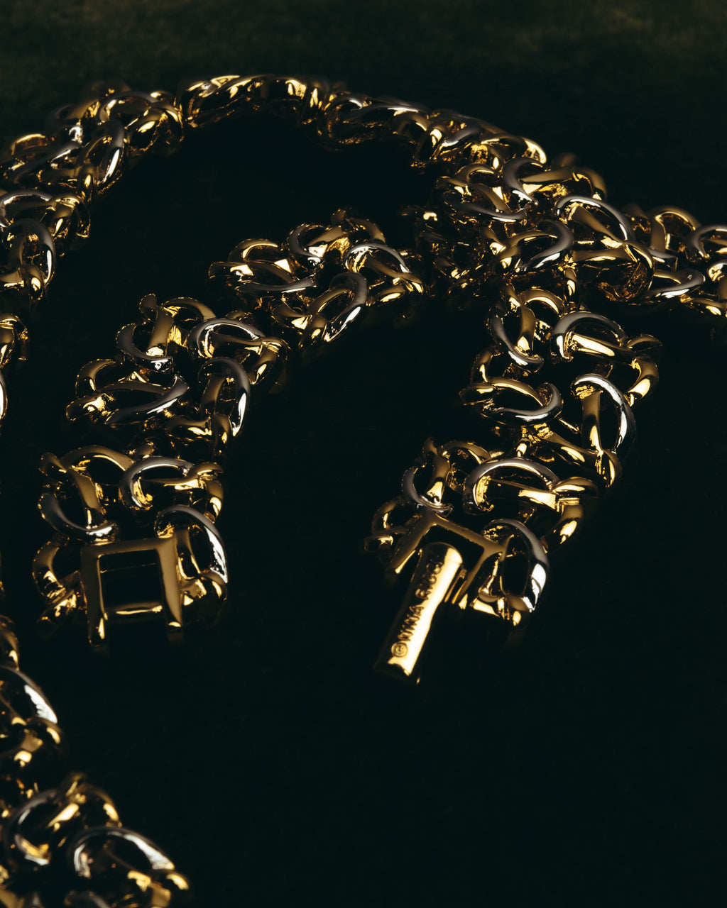 "NINA RICCI" 80's-00's Chunky two tone chain necklace