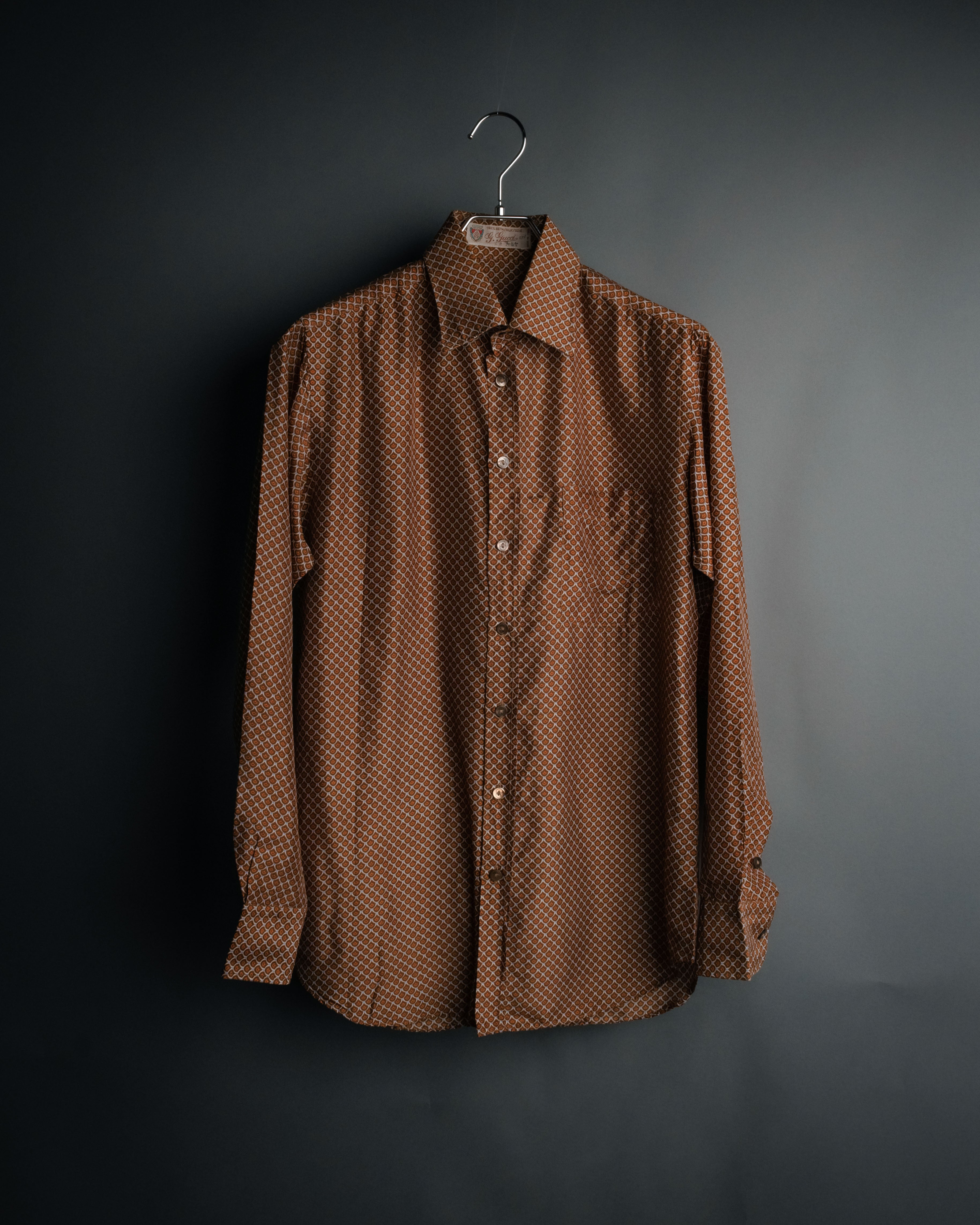 “GUCCI” 80’s Silk monogram shirt