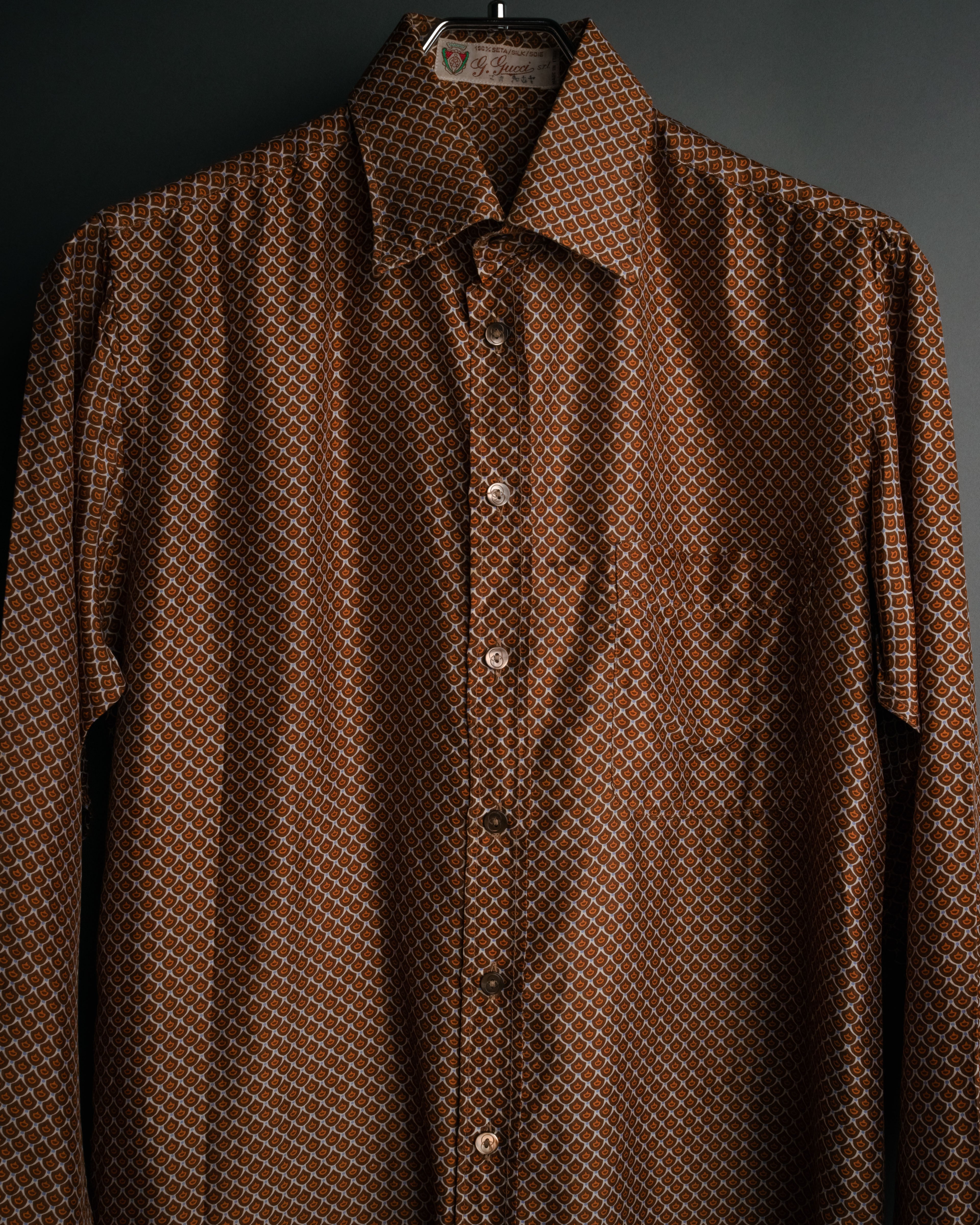 “GUCCI” 80’s Silk monogram shirt