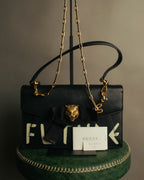 -SPECIAL- “GUCCI” Michele period Punk tiger head leather shoulder bag