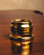 -SPECIAL- "LOEWE" 10's Sculptural gold tone ribbed ring