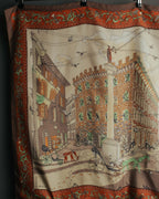 “Salvatore Ferragamo” 90’s Florence trompe l’oeil silk scarf