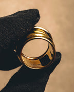 -SPECIAL- "LOEWE" 10's Sculptural gold tone ribbed ring