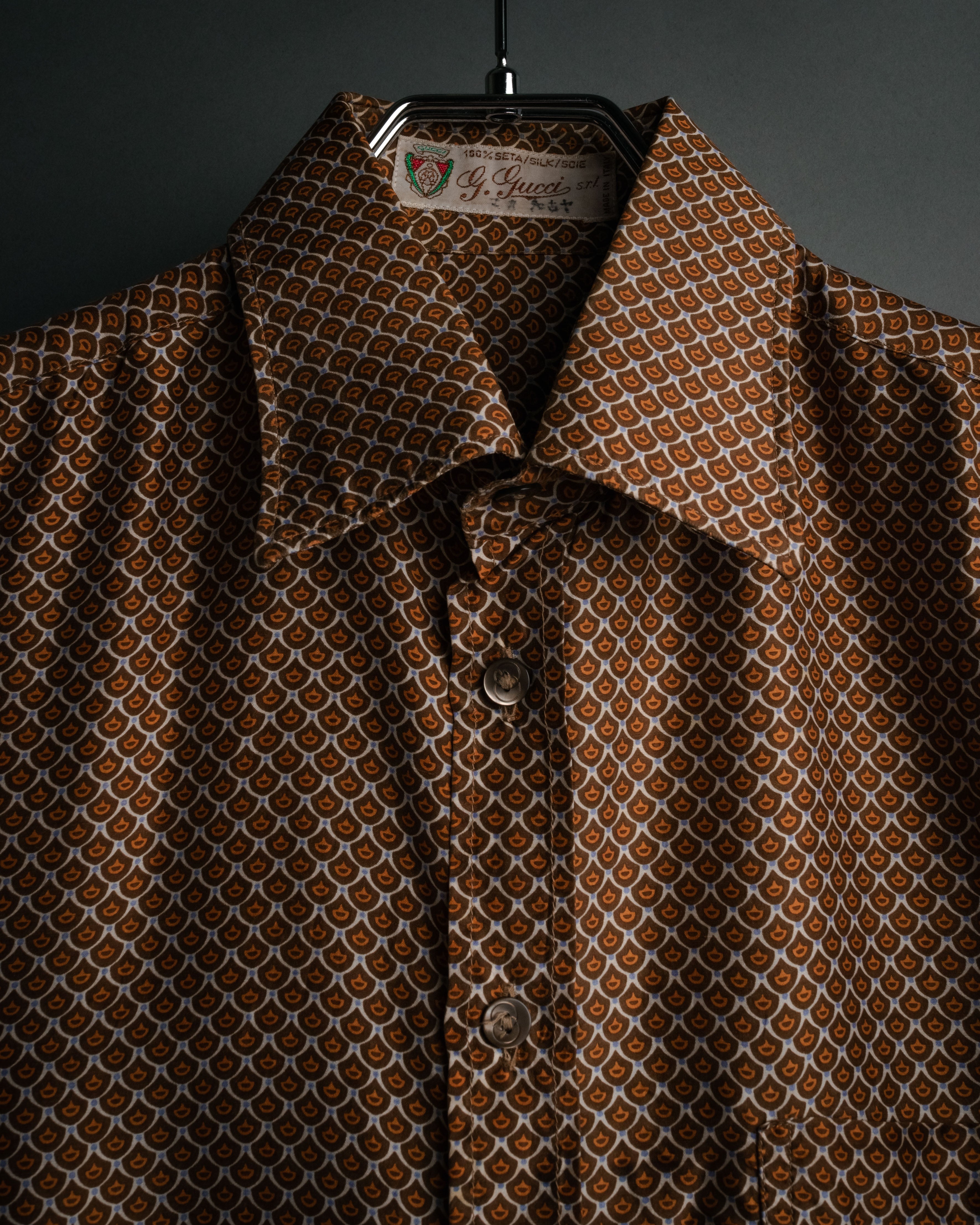 “GUCCI” 80’s Silk monogram shirt