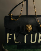 -SPECIAL- “GUCCI” Michele period Punk tiger head leather shoulder bag
