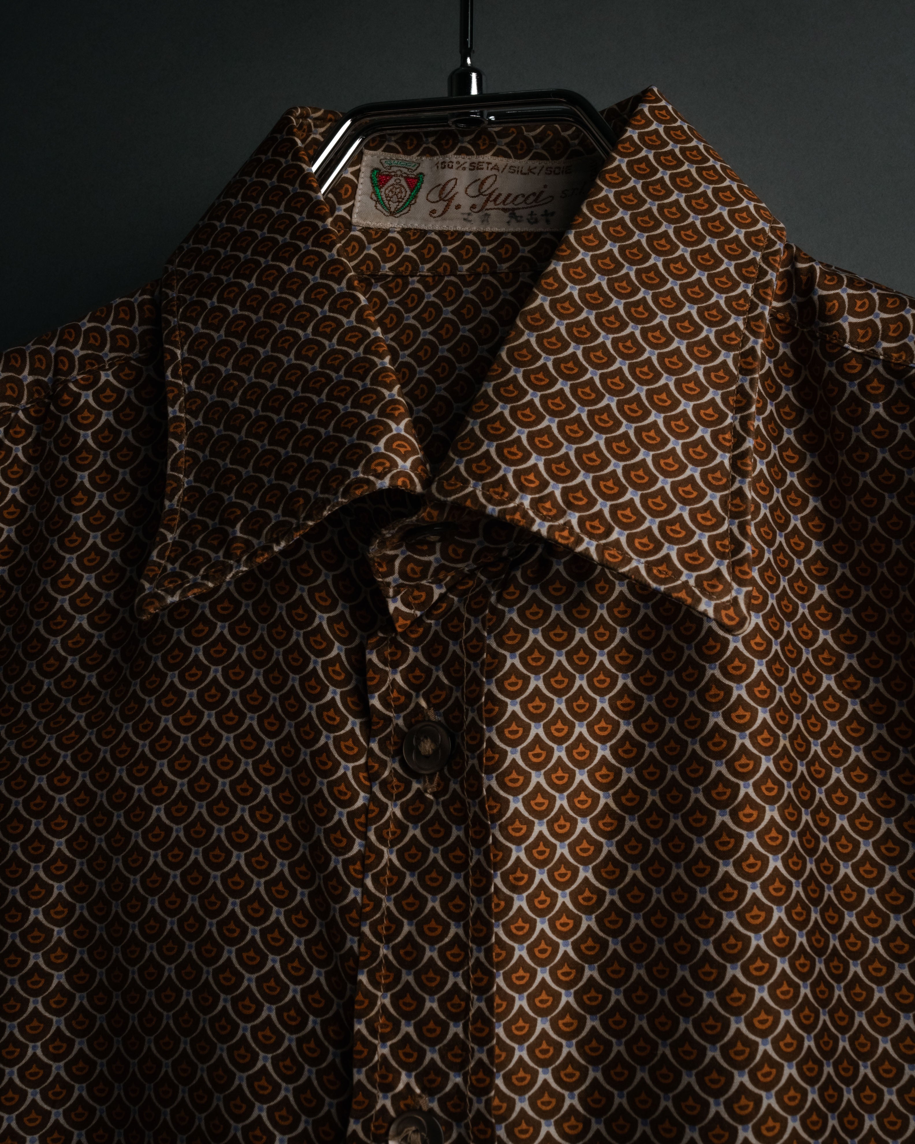 “GUCCI” 80’s Silk monogram shirt