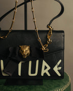-SPECIAL- “GUCCI” Michele period Punk tiger head leather shoulder bag