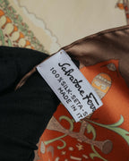 “Salvatore Ferragamo” 90’s Florence trompe l’oeil silk scarf
