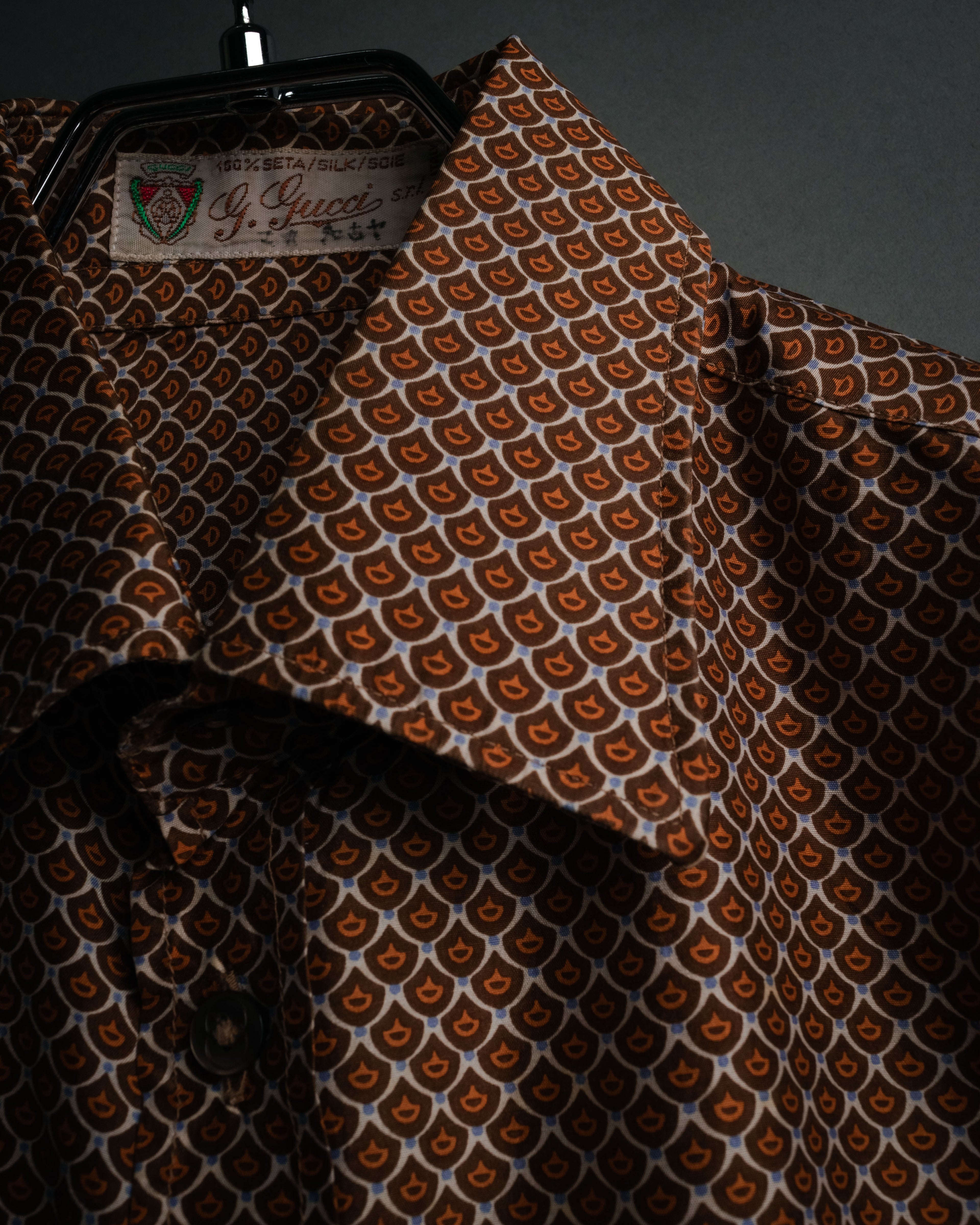 “GUCCI” 80’s Silk monogram shirt