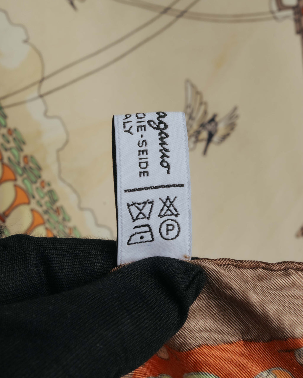 “Salvatore Ferragamo” 90’s Florence trompe l’oeil silk scarf