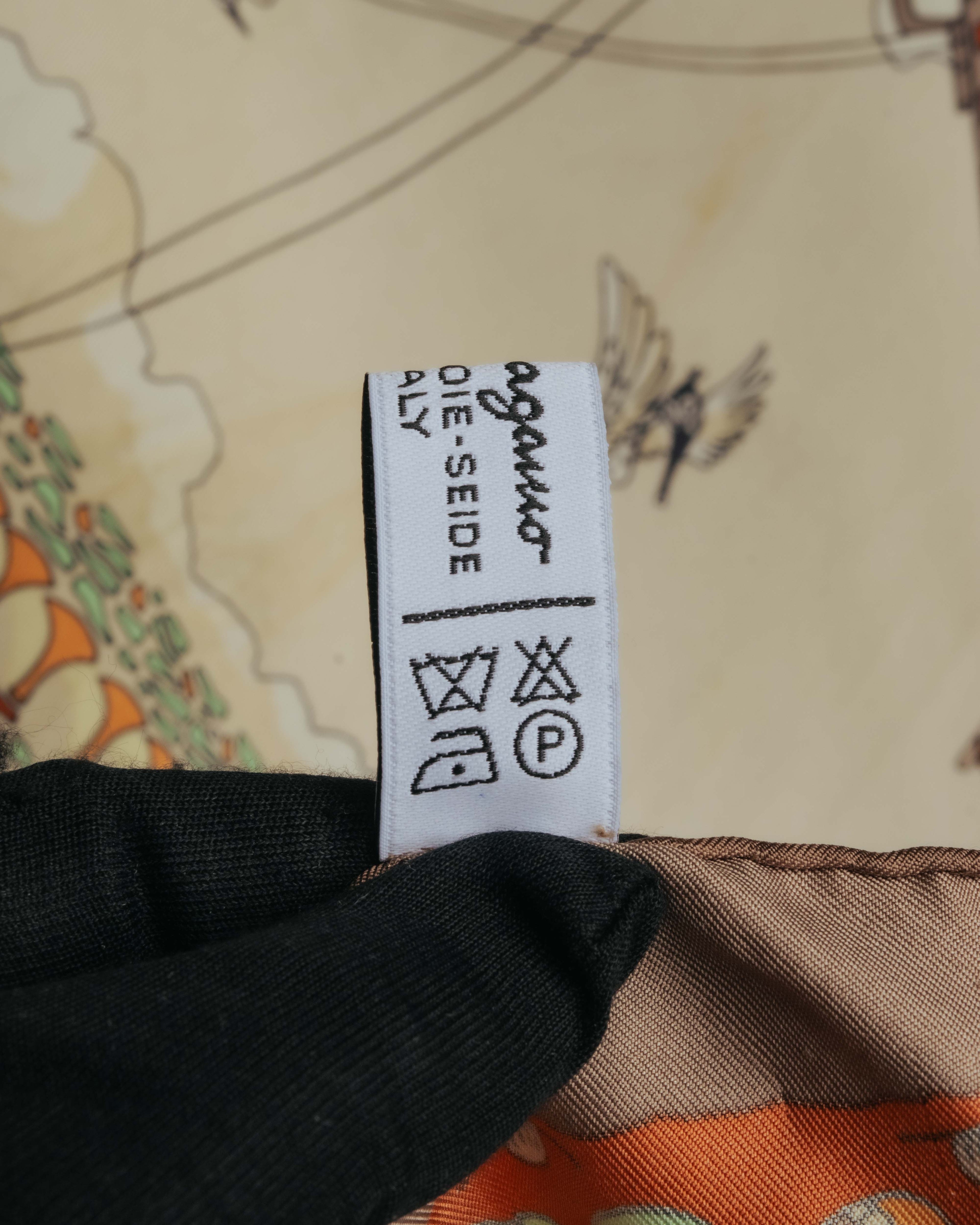 “Salvatore Ferragamo” 90’s Florence trompe l’oeil silk scarf