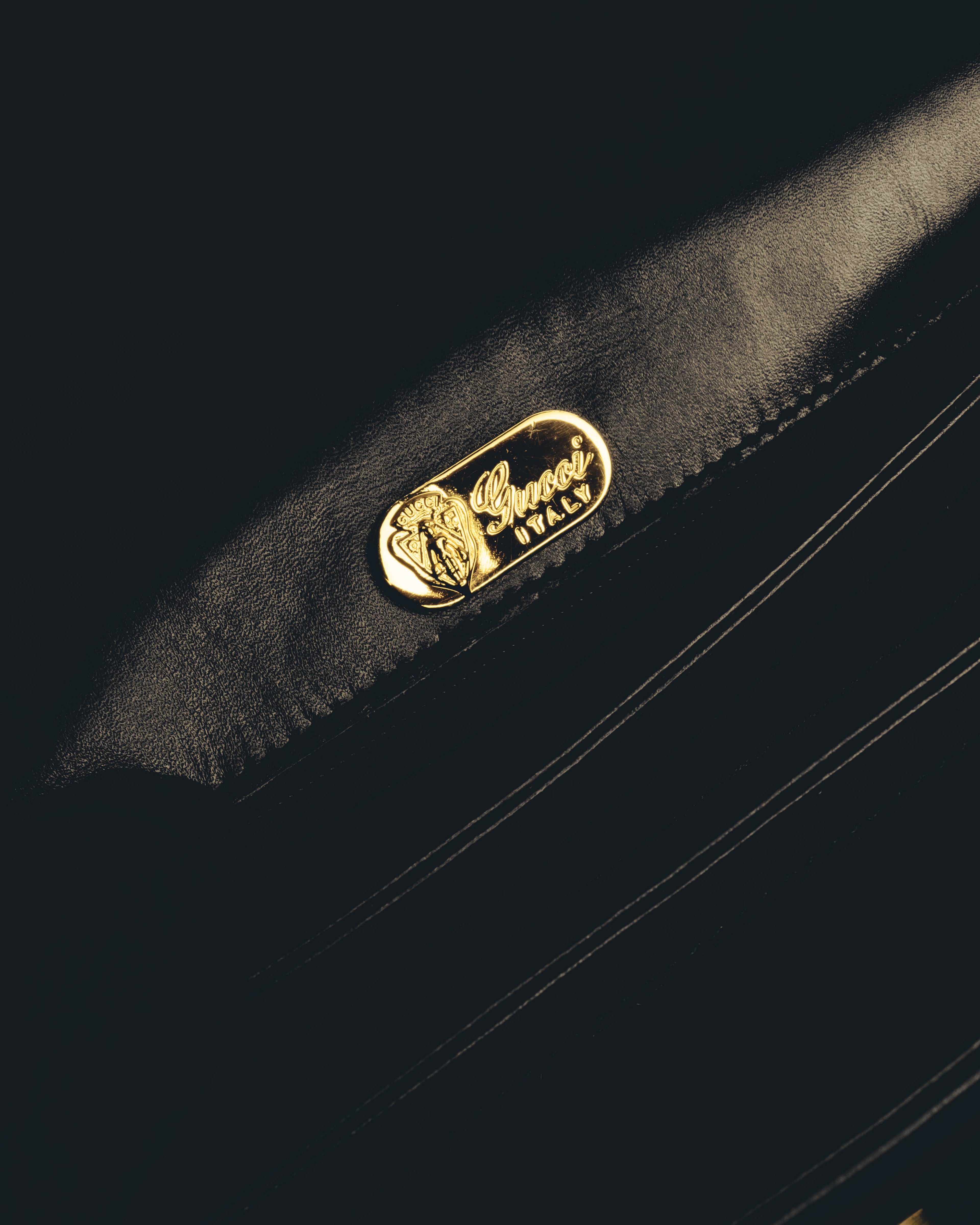 "GUCCI" 70's-80's Classic leather shoulder bag