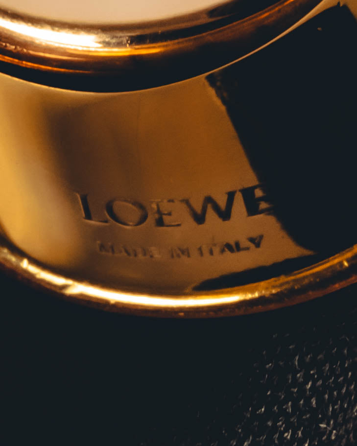 -SPECIAL- "LOEWE" 10's Sculptural gold tone ribbed ring