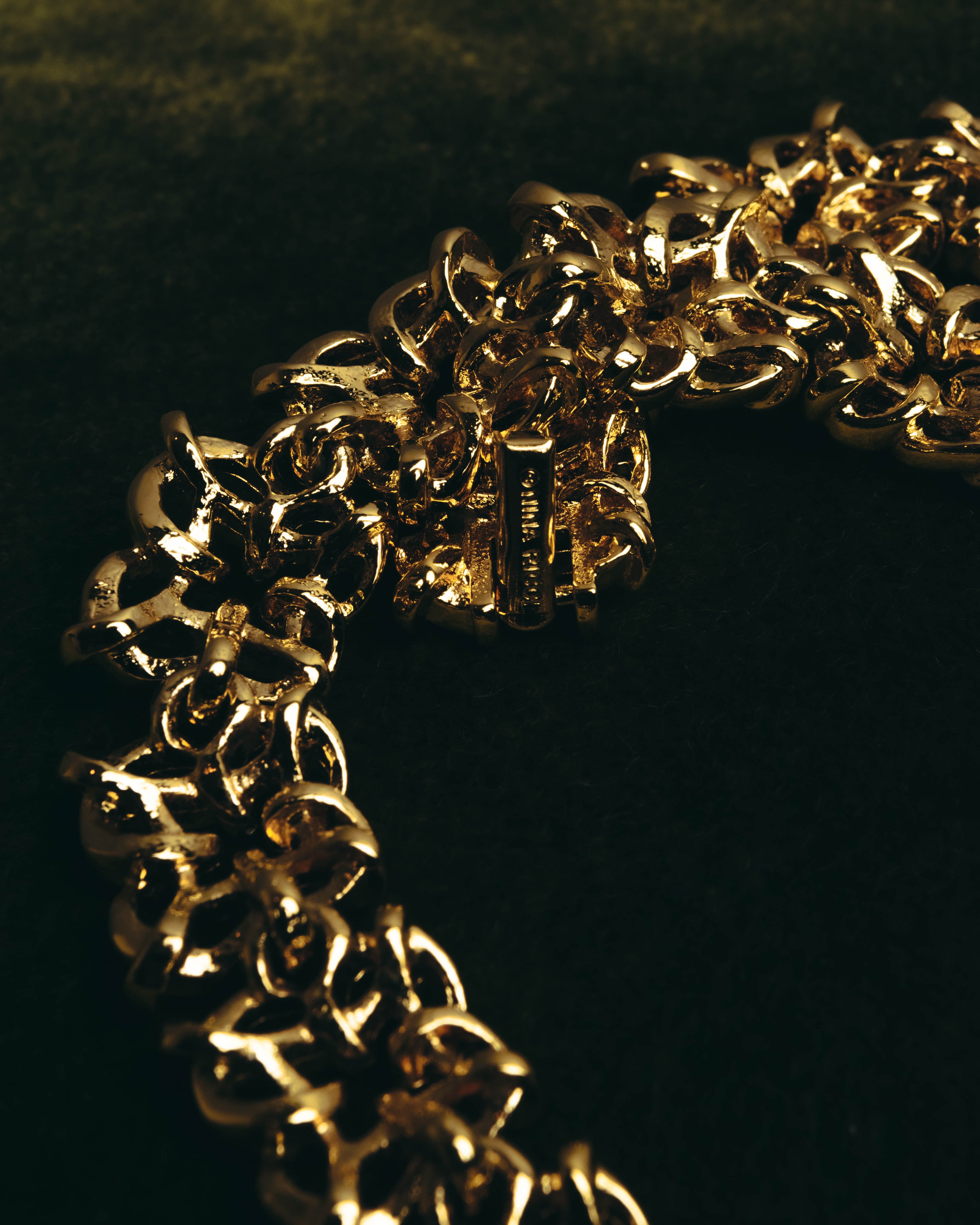 "NINA RICCI" 80's-00's Chunky two tone chain necklace