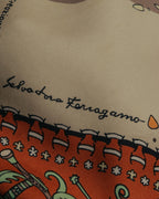 “Salvatore Ferragamo” 90’s Florence trompe l’oeil silk scarf