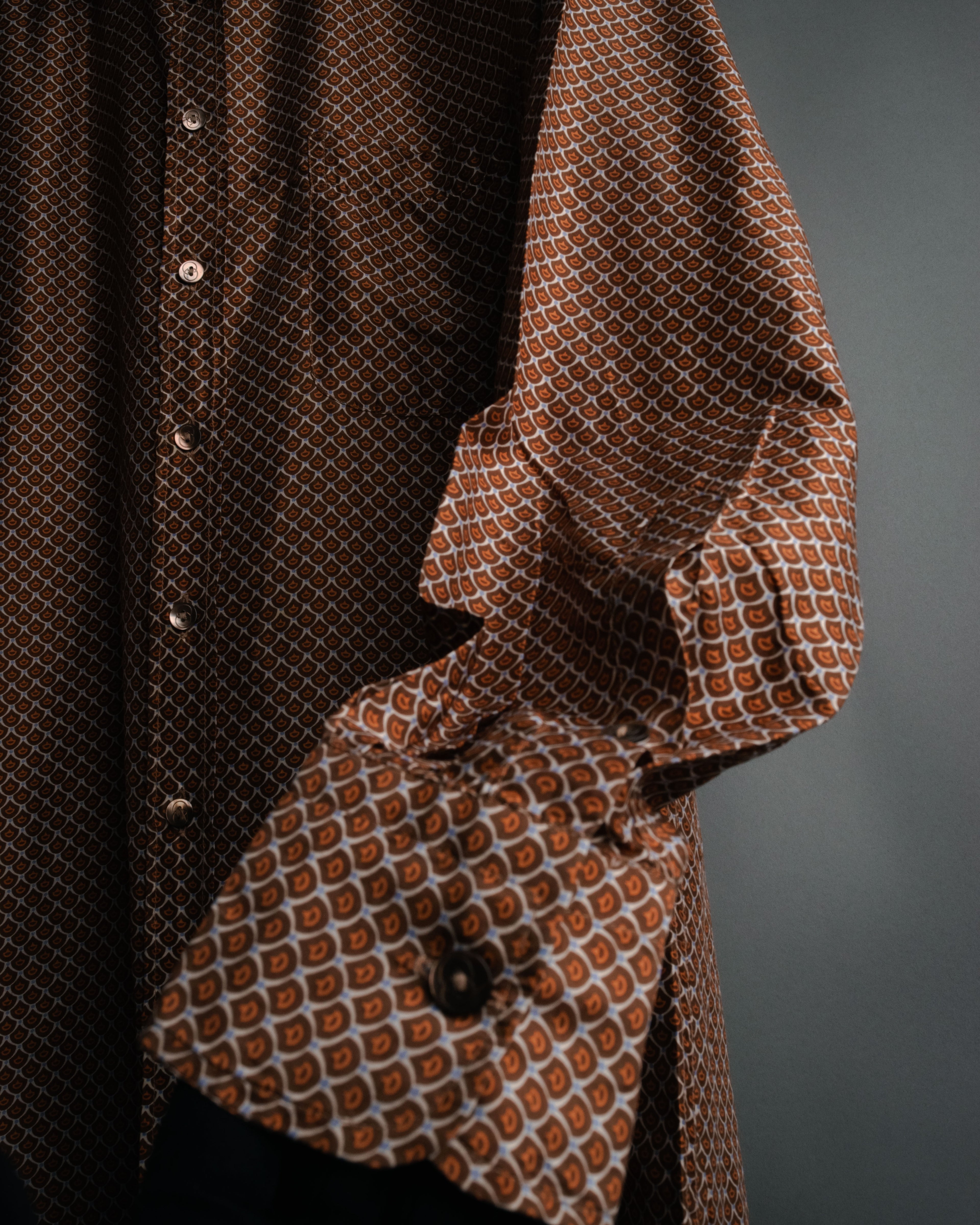 “GUCCI” 80’s Silk monogram shirt