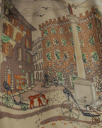 “Salvatore Ferragamo” 90’s Florence trompe l’oeil silk scarf
