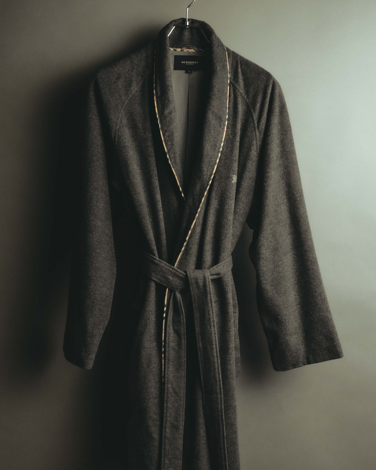 "BURBERRY LONDON" 00's-10's Check trimmed wool dressing gown