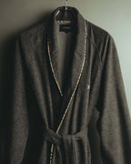 "BURBERRY LONDON" 00's-10's Check trimmed wool dressing gown