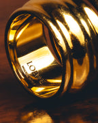 -SPECIAL- "LOEWE" 10's Sculptural gold tone ribbed ring
