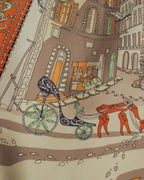 “Salvatore Ferragamo” 90’s Florence trompe l’oeil silk scarf