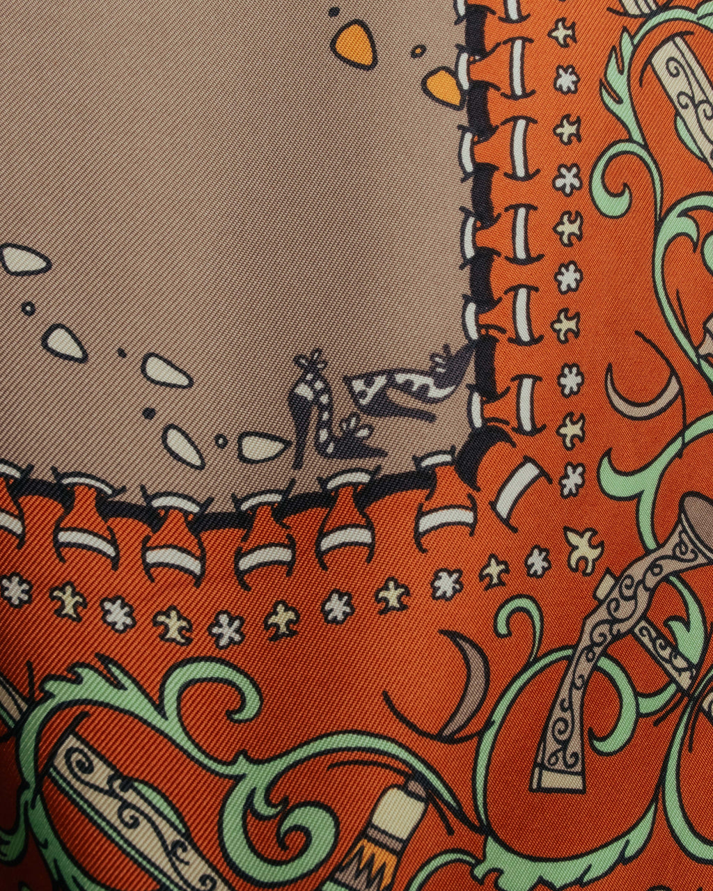 “Salvatore Ferragamo” 90’s Florence trompe l’oeil silk scarf