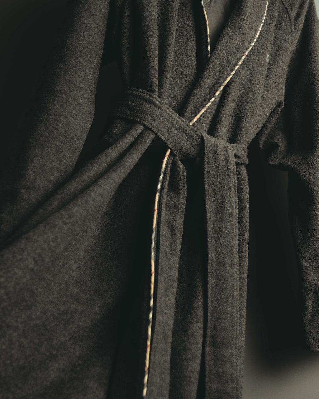 "BURBERRY LONDON" 00's-10's Check trimmed wool dressing gown
