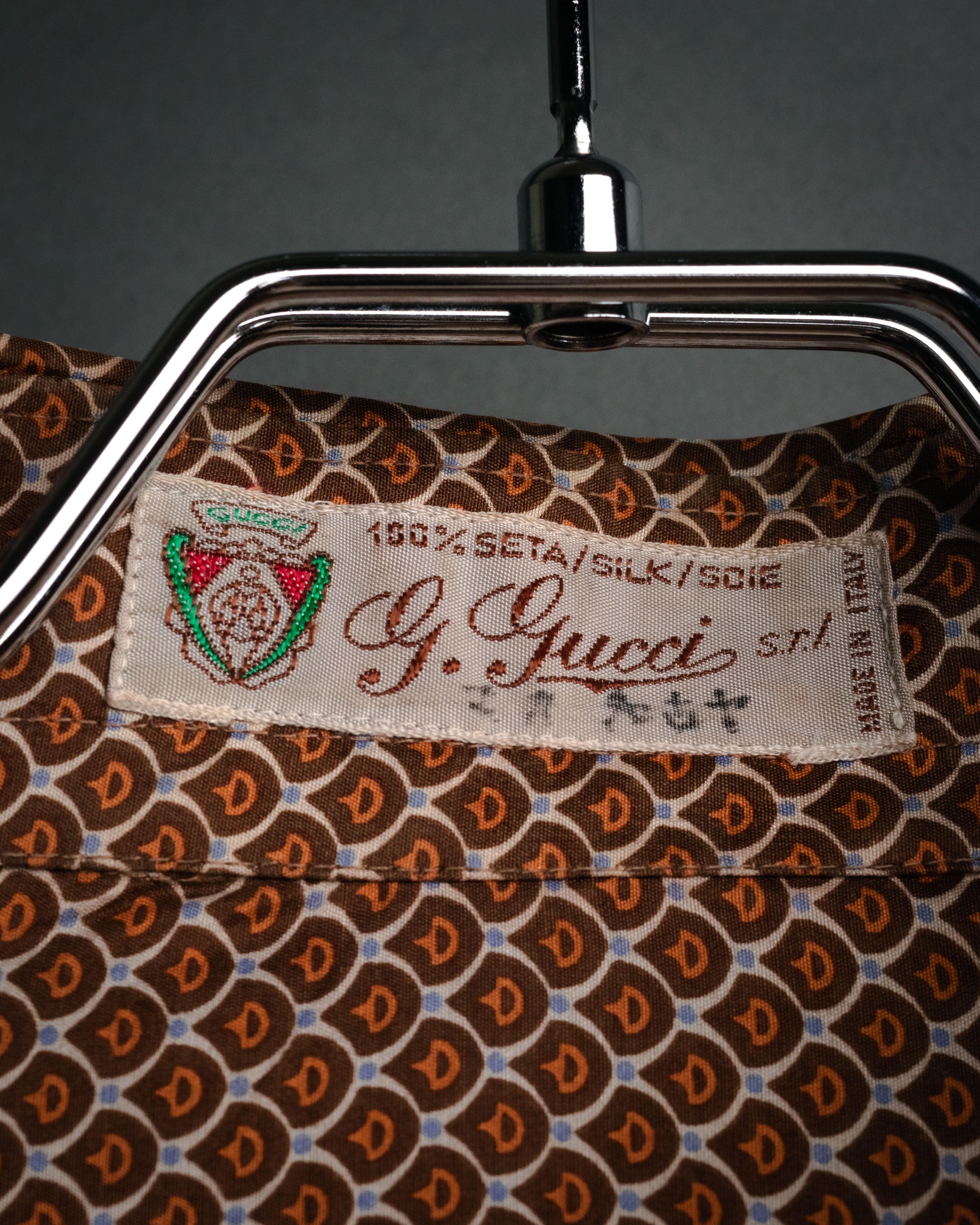 “GUCCI” 80’s Silk monogram shirt