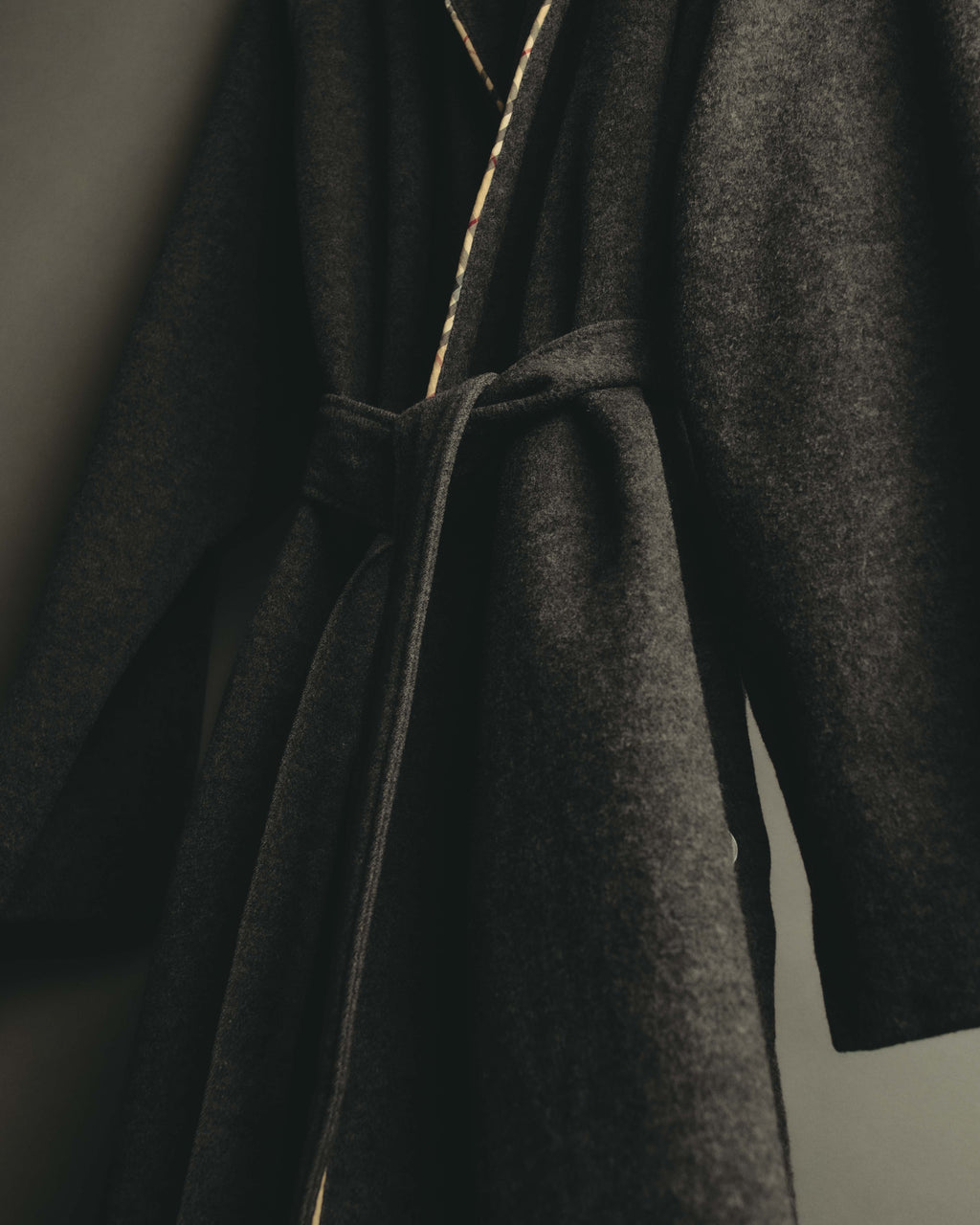 "BURBERRY LONDON" 00's-10's Check trimmed wool dressing gown