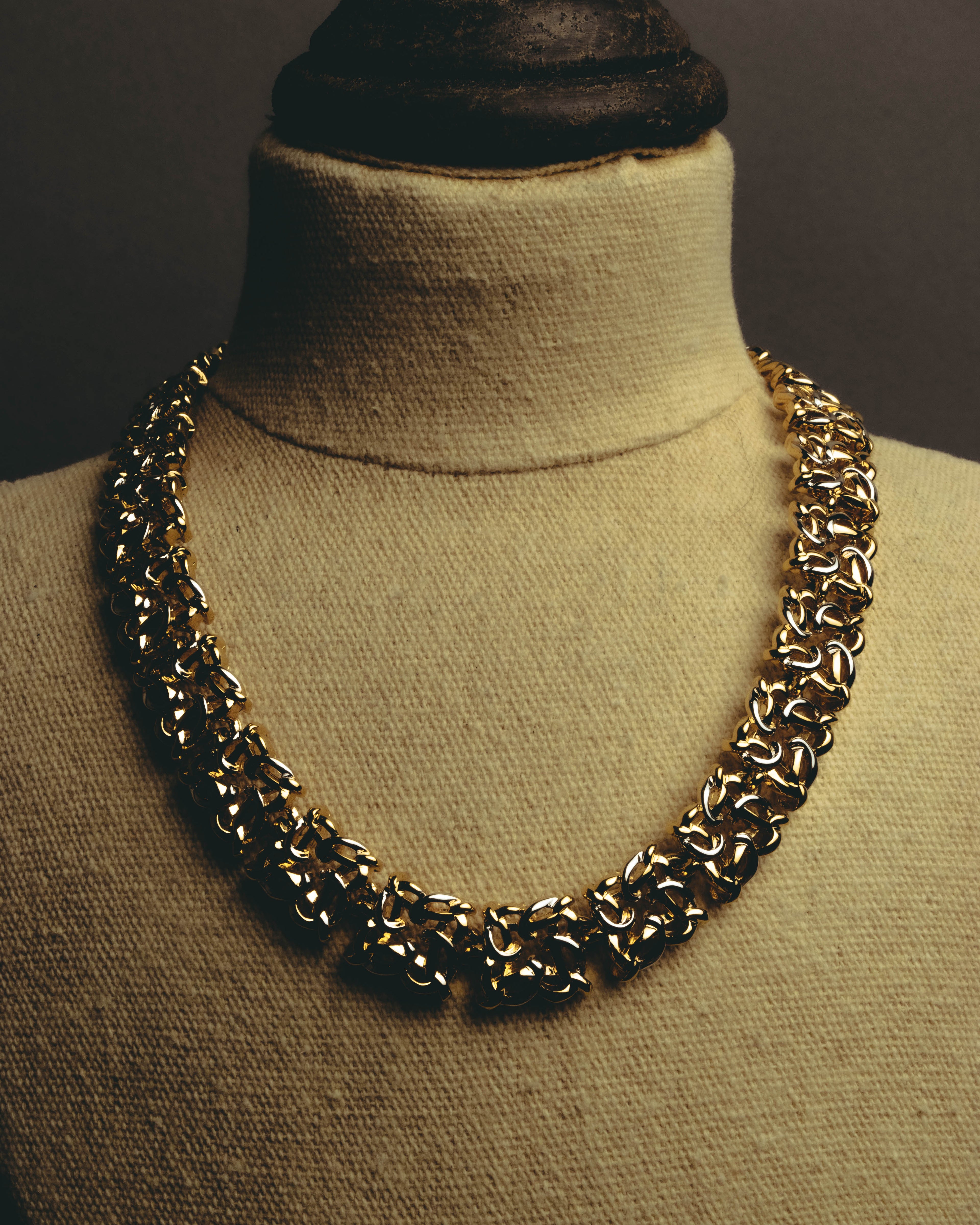 "NINA RICCI" 80's-00's Chunky two tone chain necklace