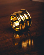 -SPECIAL- "LOEWE" 10's Sculptural gold tone ribbed ring