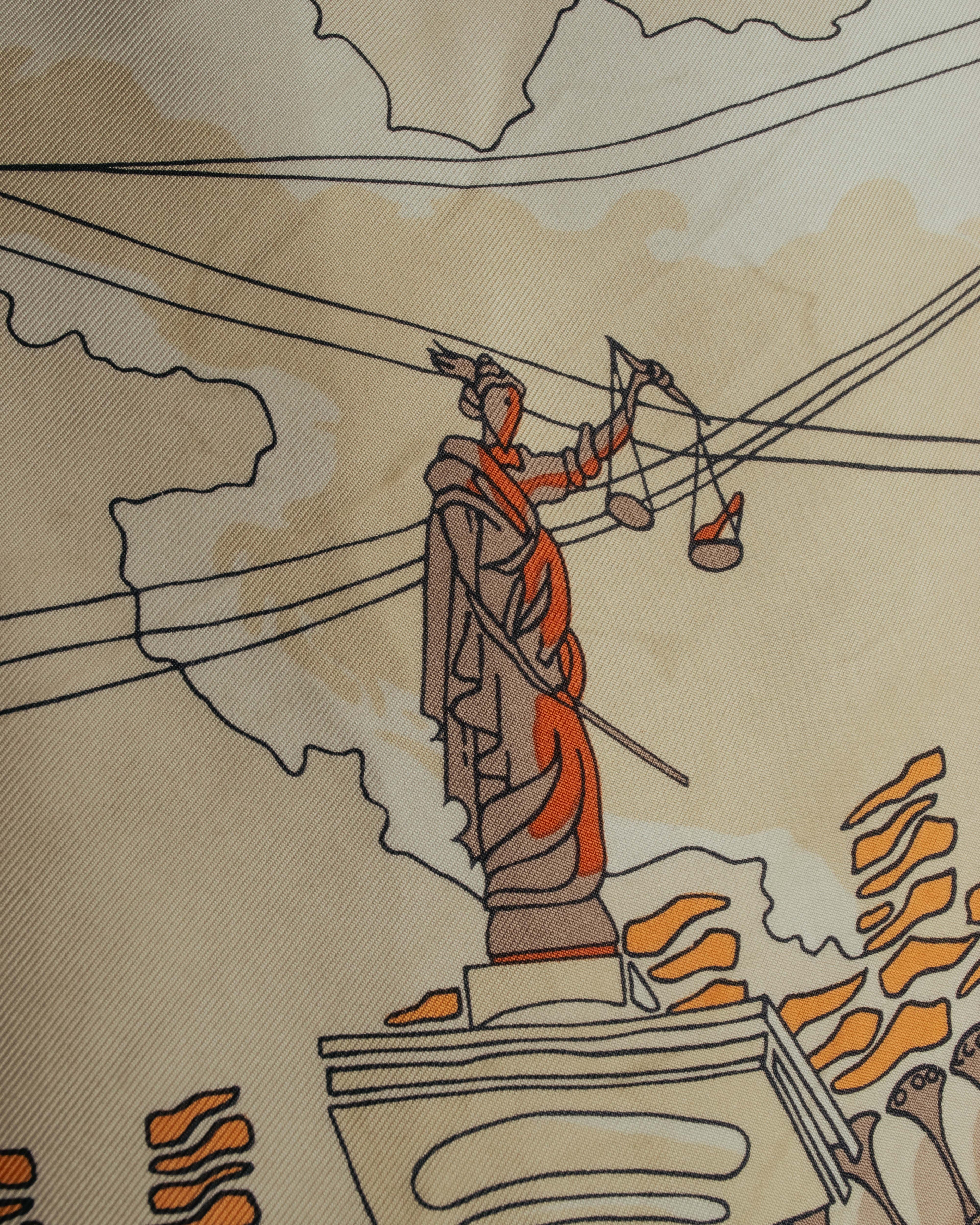 “Salvatore Ferragamo” 90’s Florence trompe l’oeil silk scarf