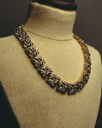 "NINA RICCI" 80's-00's Chunky two tone chain necklace