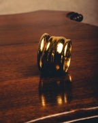 -SPECIAL- "LOEWE" 10's Sculptural gold tone ribbed ring