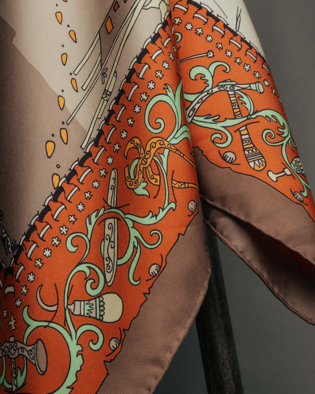 “Salvatore Ferragamo” 90’s Florence trompe l’oeil silk scarf